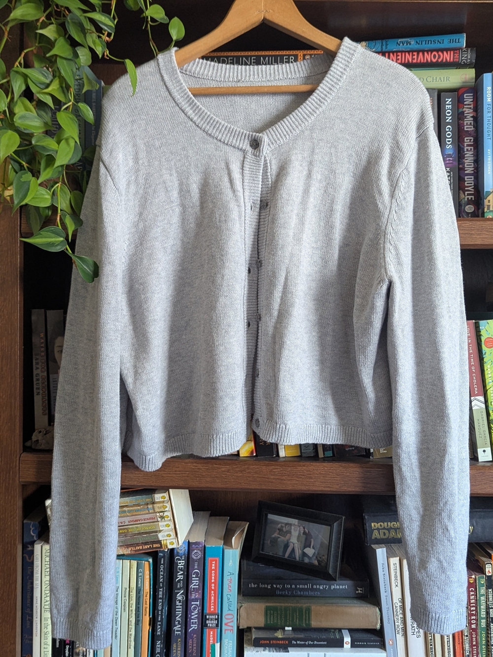 Grey Wool/Cotton Cardigan From Aritzia